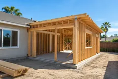 Wood framing for a home addition